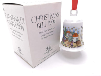 Hutschenreuther Weihnachtsglocke 1994 Ostseeinsel, mit Originalverpackung, Porzellanglocke Weihnacht