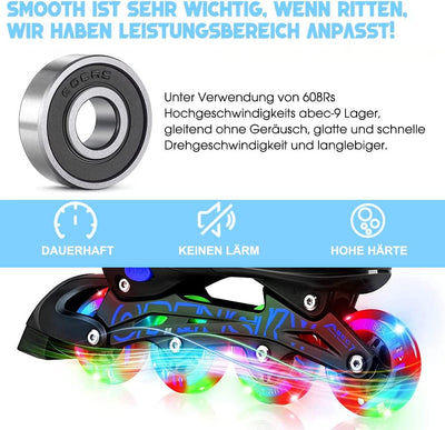 8 Pack Leuchtende Inline Skate Rollen - 64mm 72mm 76mm 80mm led Inliner Skate Räder mit kugellager A