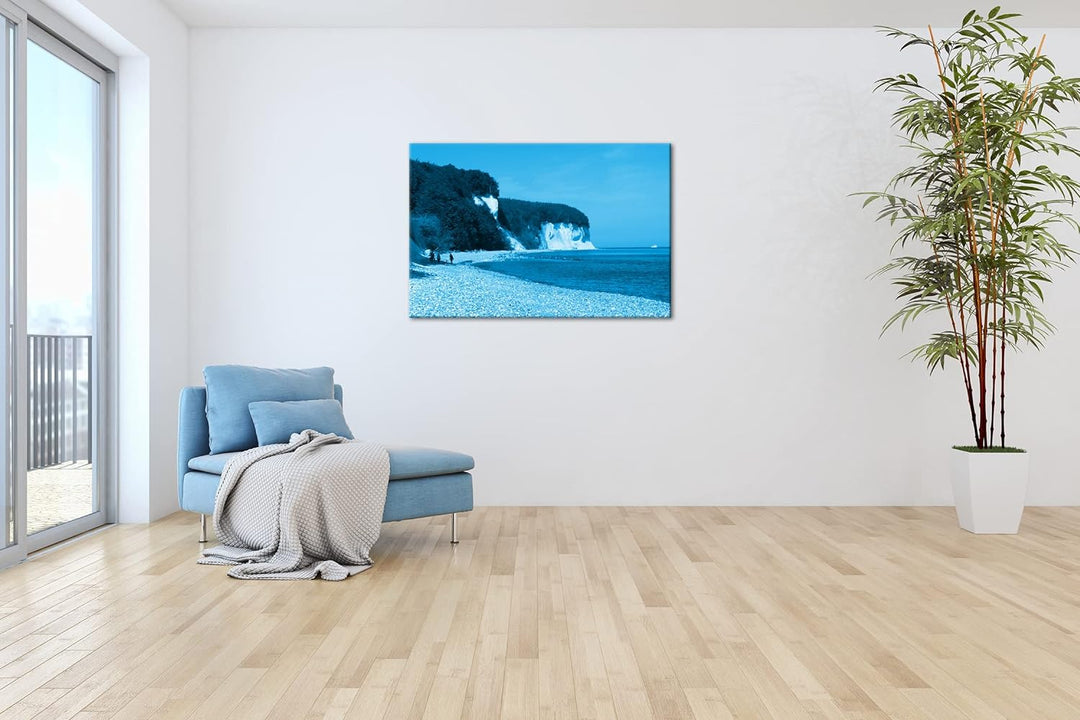 deyoli riesige Kreidefelsen auf Rügen Format 80x60 Effekt: Monocrome Blau als Leinwandbild, Motiv fe