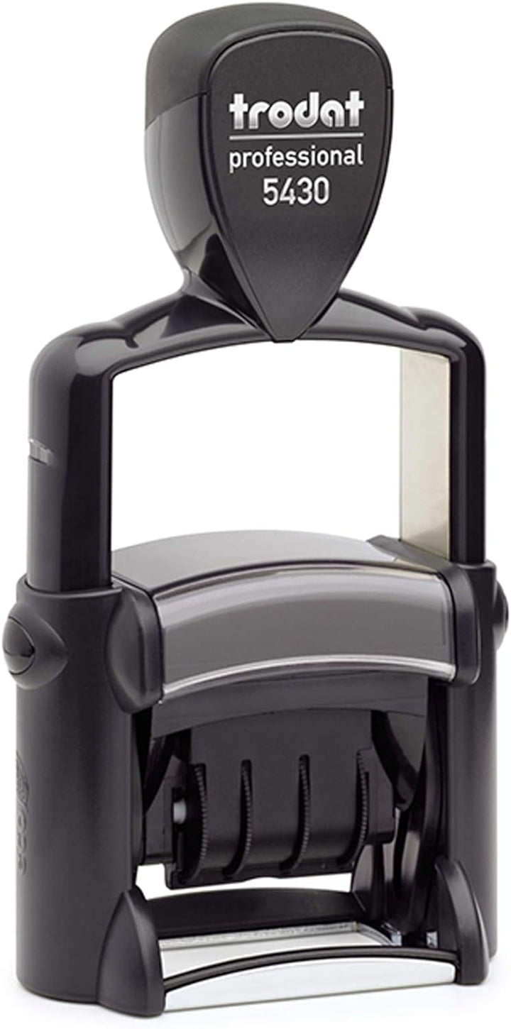 Trodat Professional Text- & Datumsstempel 5430-41x24 mm - 2 Zeilen und Datum, in verschiedenen Farbe
