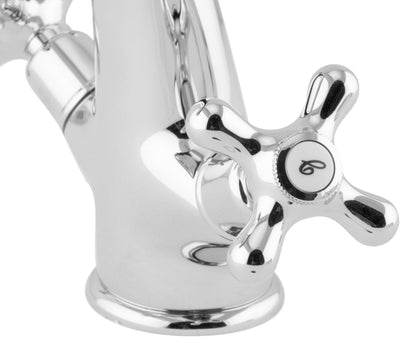 PaulGurkes Design Armatur Nostalgie Retro Waschtischarmatur Waschtischbatterie Wasserhahn Kreuzgriff