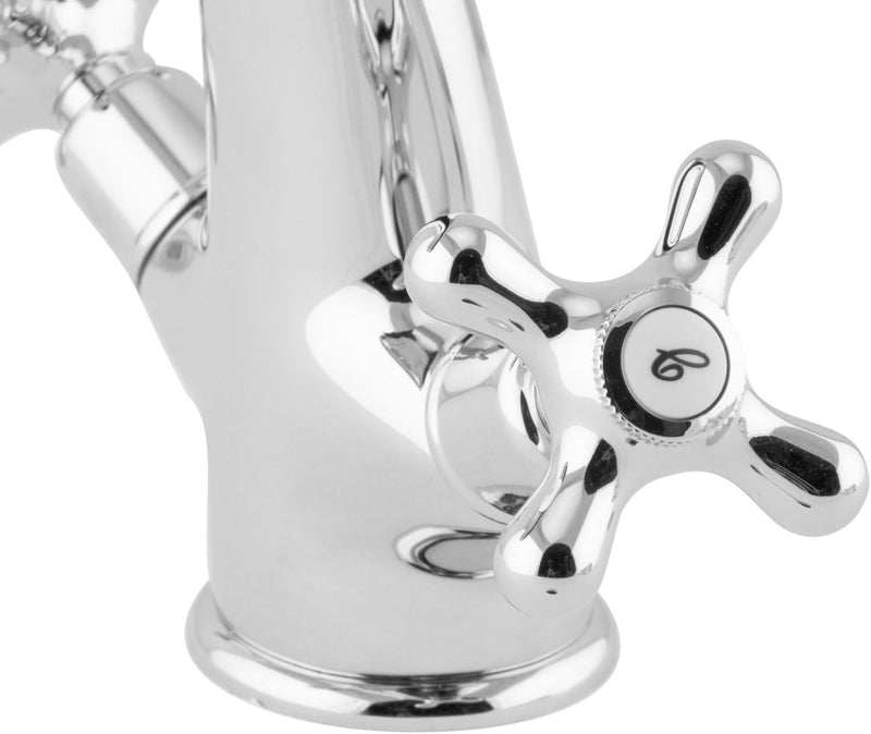 PaulGurkes Design Armatur Nostalgie Retro Waschtischarmatur Waschtischbatterie Wasserhahn Kreuzgriff