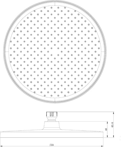 Regenduschkopf D2211R rund - Ø 25,4 cm - Anti-Kalk - Farbe wählbar, Farbe:Weiss/Schwarz matt Weiss /