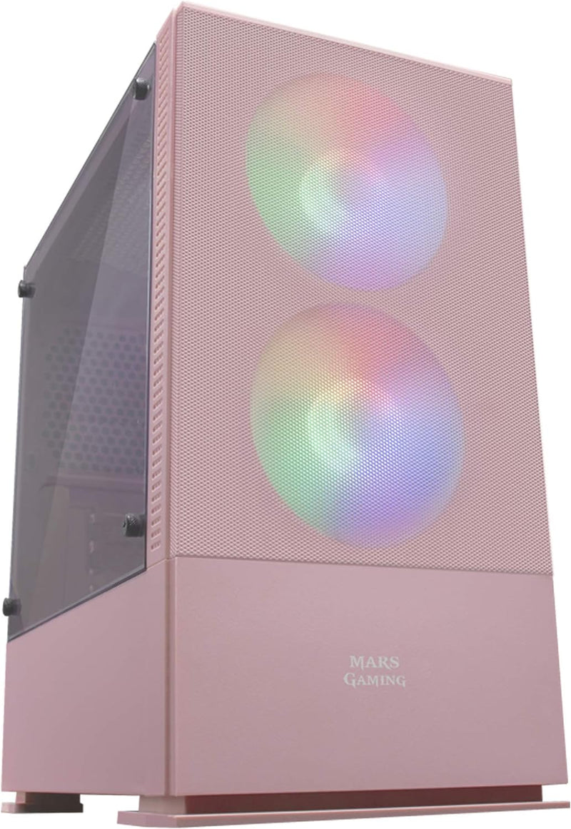 Mars Gaming MCZP, Premium-Kompakt-PC-Gehäuse, MicroATX, Panel + Front Mesh, Pink, MCZP