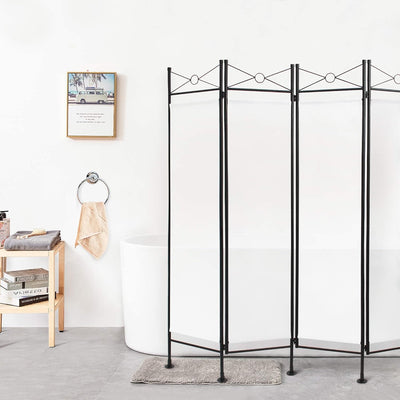 Todeco - Paravent, Raumteiler - Panel : 100% Polyester - Anzahl der Platten: 4 - 180 x 160 cm, Weiss