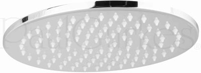 PaulGurkes Duschkopf Regenbrause oval 25x17 cm massiv Messing verchromt mit Wandarm Regendusche Brau