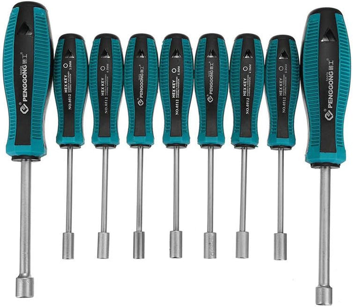 Meichoon 3-11mm Steckschlüssel-Schraubendreher Sechskant-Mutterschlüssel Schraubendreher 9pcs DF07B,