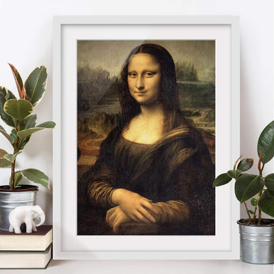 Bild mit Rahmen - Leonardo da Vinci - Mona Lisa - Rahmenfarbe Weiss, 40 x 30 cm 40cm x 30cm Weiss, 4