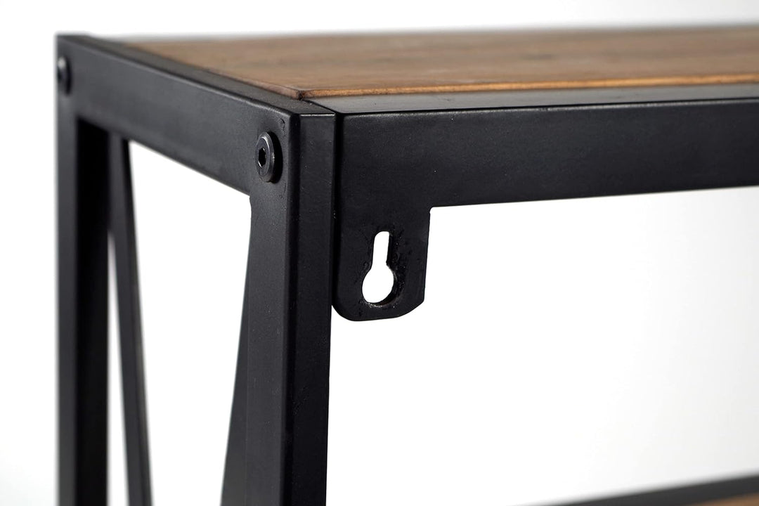 Kobolo Weinregal Wandregal - Syrah - aus Metall und Mangoholz 60x20x62