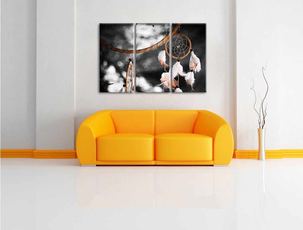 Pixxprint Traumfänger als Leinwandbild/Grösse: 3 Teilig (120x80 cm) cm/Wandbild/Kunstdruck/fertig be
