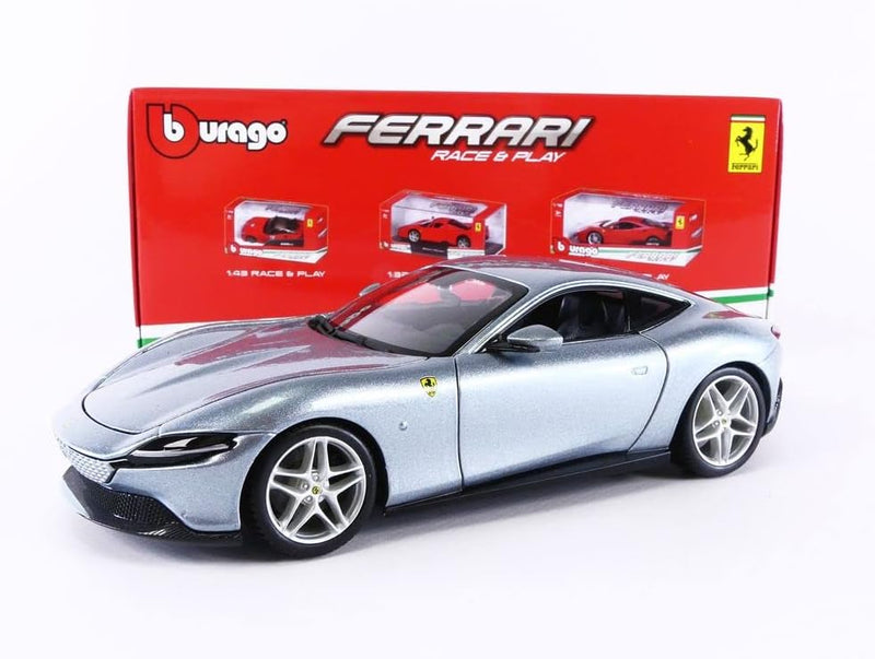 Bburago Race & Play 18-26029 kompatibel mit Ferrari Roma, metallic-grau, 2020, 1:24, Fertigmodell…