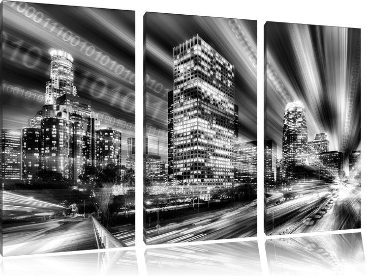 Pixxprint Los Angeles Matrix als Leinwandbild/Grösse: 3 Teilig (120x80 cm) cm/Wandbild/Kunstdruck/fe