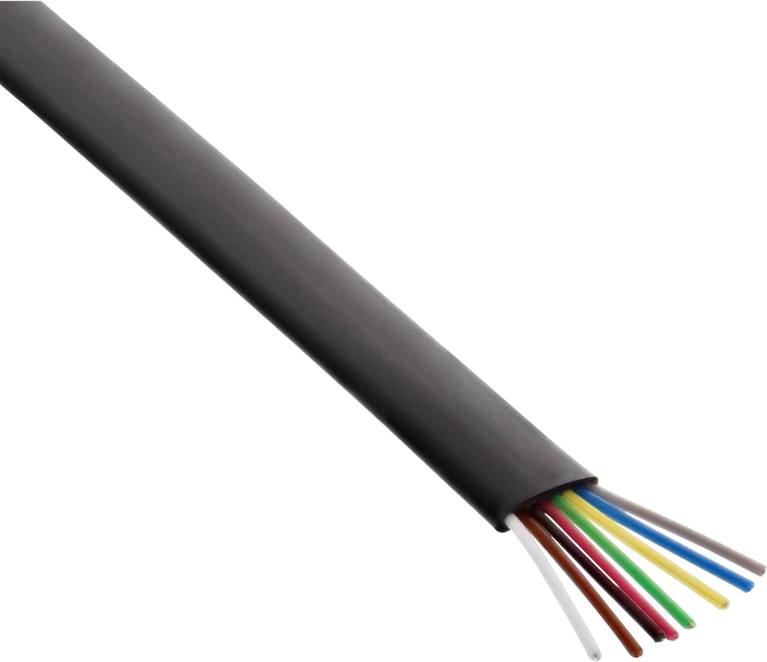 InLine 68818 Modularkabel, 8adrig Flachband schwarz, 100m Ring