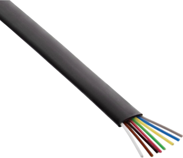 InLine 68818 Modularkabel, 8adrig Flachband schwarz, 100m Ring