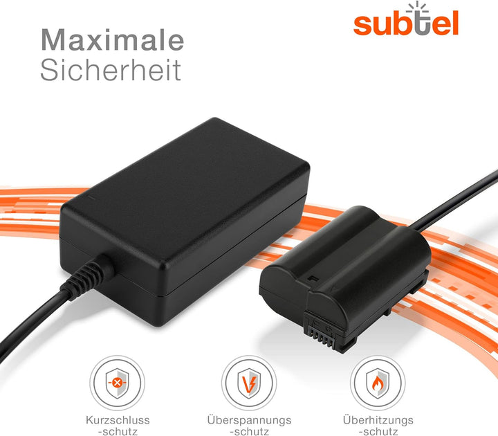 subtel® Netzteil EH-5 + EP-5B, EH-5a EH-5b EH-5c für Nikon 1 V1, D500, D600 D610, D7000 D7100 D7200