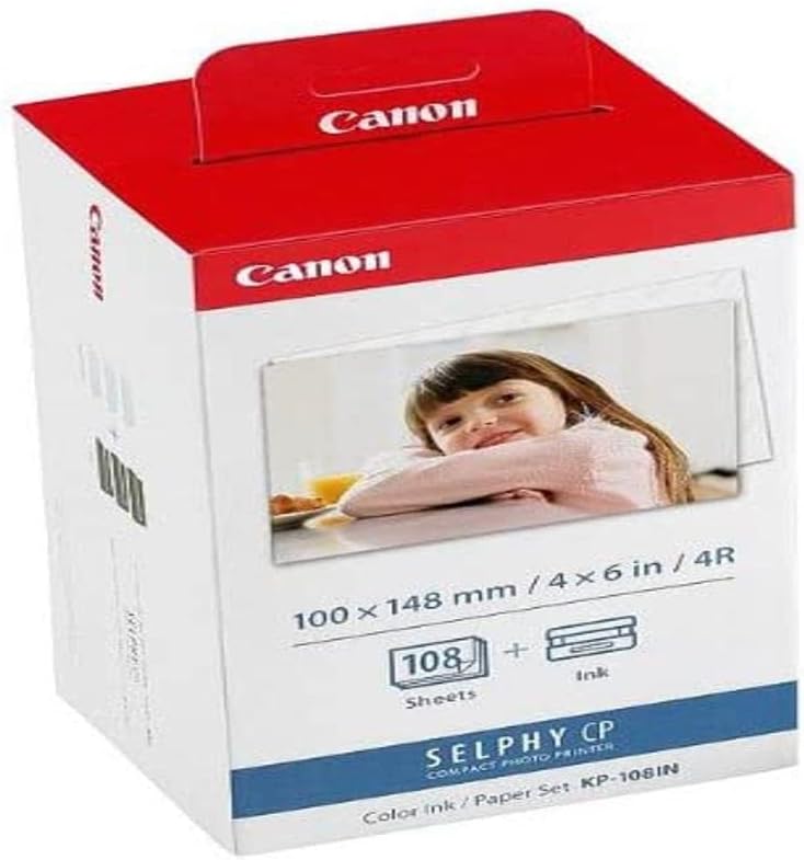 Canon Fotopapier für Canon Selphy CP 740, 108 Blatt A6 Photo, Color Ink Paper Set, 100x148 mm, CP740