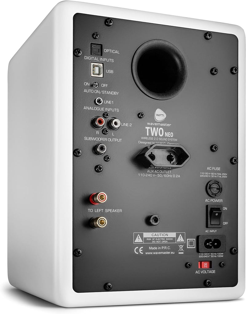 wavemaster TWO NEO soft white – Regallautsprecher-System (60 Watt) mit Bluetooth-Streaming, digitale