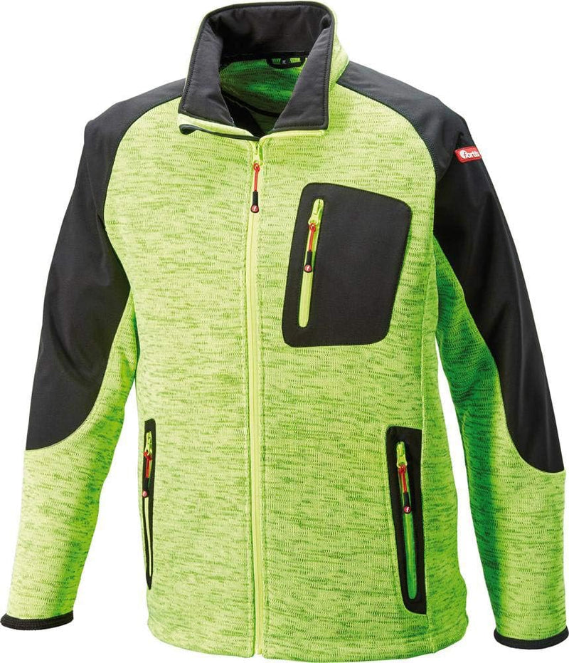 fortis Strickjacke, Softshell, Gr. L, limegreen/schw