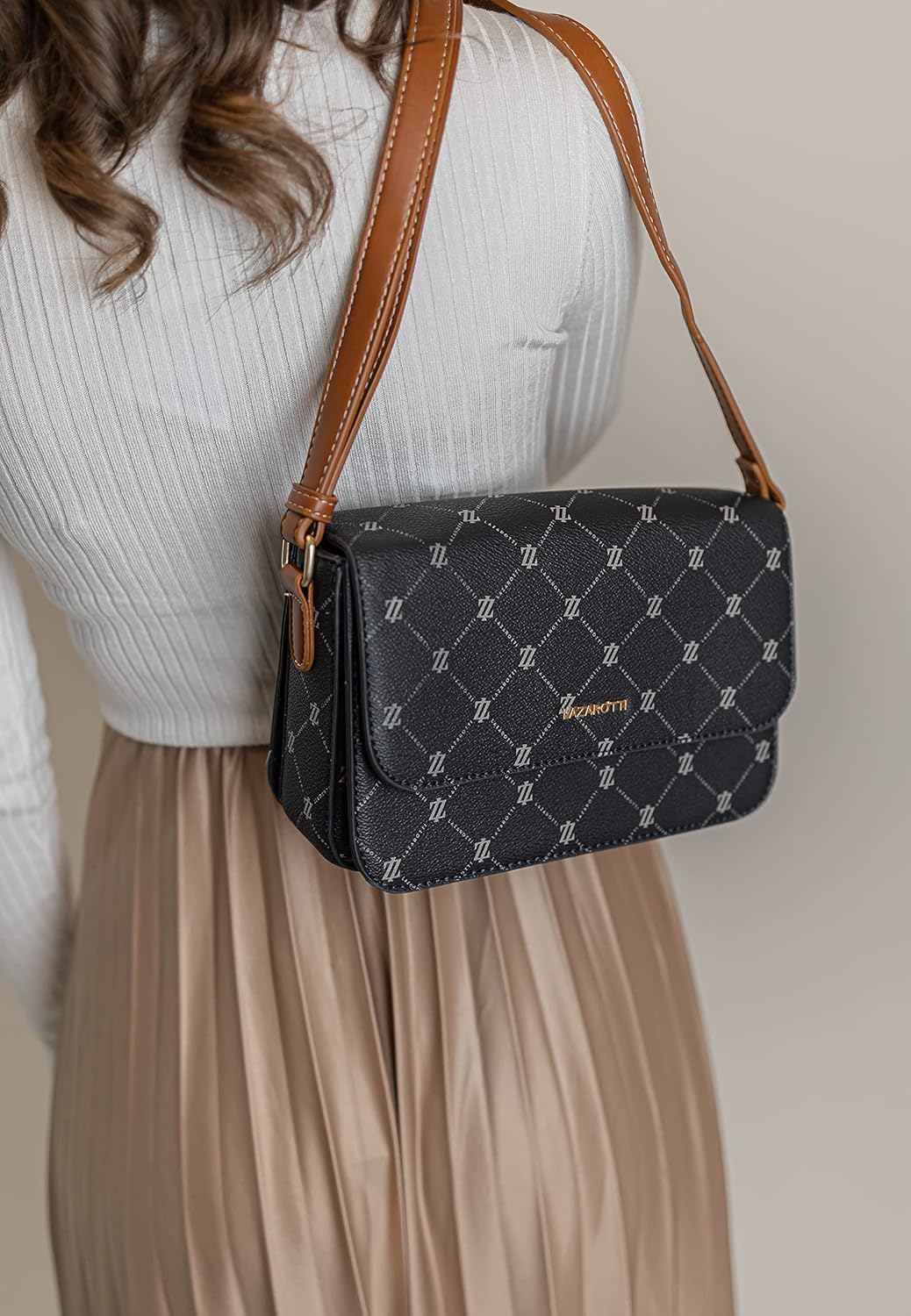 Lazarotti Palermo Umhängetasche Damen | verstellbarer Schultergurt | mittelgrosse Crossbody Bag | Sc