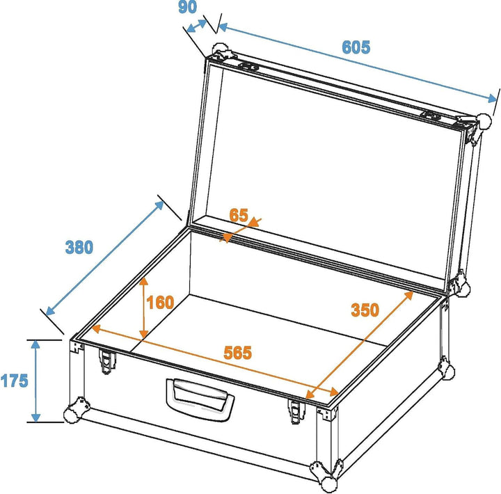 ROADINGER Universal-Koffer-Case Tour Lock schwarz | Flightcase Tour, mit Schloss