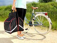 Xcase Fahrradtaschen: Doppel-Gepäckträgertasche, wasserabweisend, mit Reflektions-Streifen (Fahrradt