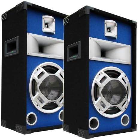 E-Lektron 2x400W Party PA Lautsprecher Paar Disco Boxen 25cm BASS Blue-LED SPL25