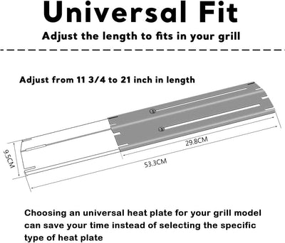 Denmay 31 bis 44CM Einstellbare Grillbrenner aus Edelstahl, Ersatzteile Crossover Rohr und 30 to 53C