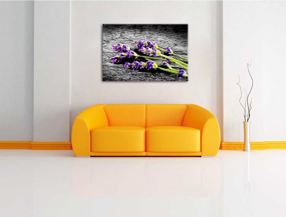 schöner Lavendel auf Stamm Format: 100x70 auf Leinwand, XXL riesige Bilder fertig gerahmt mit Keilra