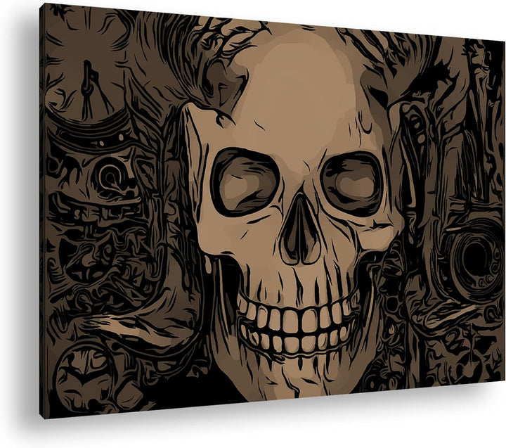 deyoli Illustration eines Demonenschädels Format: 80x60 Effekt: Sepia als Leinwandbild, Motiv fertig