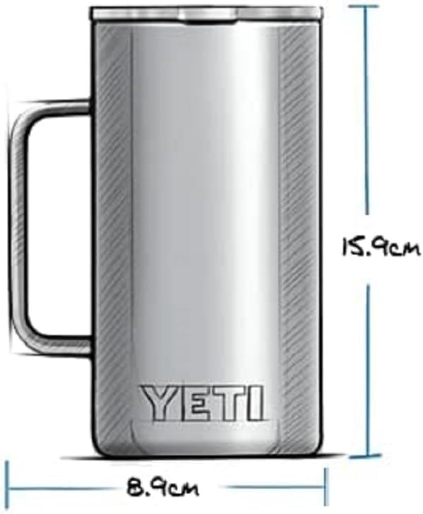 YETI Rambler Krug, Edelstahl, Black, 24oz (710ml), Black