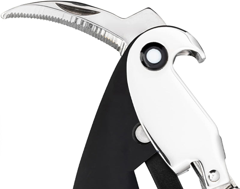 Alessi Parrot AAM32 B Sommelier-Korkenzieher, aus Gussaluminium und PC, schwarz, 12 x 8 x 30 cm, Sch