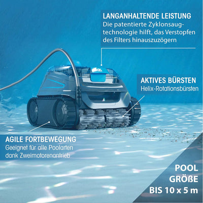Automatischer Poolroboter Zodiac CNX 20 für bis zu 10x5 m, reinigt Boden, Wände und Wasserlinie. Zyk