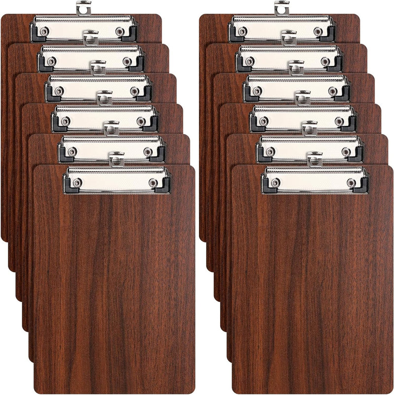 Klemmbrett A5 Holz,12 Stück Klemmbrett Holz A5 mit Metalklemme,Schreibbrett Schreibplatte Klemmbrett