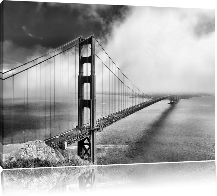 Pixxprint Golden Gate Bridge San Francisco / 100x70cm Leinwandbild bespannt auf Holzrahmen/Wandbild