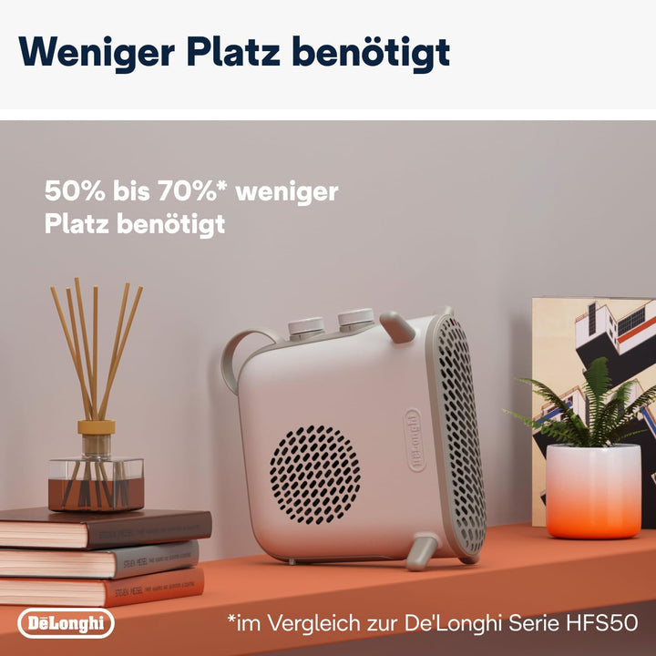 De'Longhi Capsule Fit HFS70B20.WH, leiser Heizlüfter, vertikale und horizontale Positionierung, elek