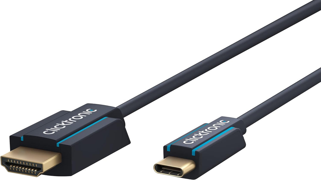 Clicktronic 1m USB C zu HDMI Adapter für TV – USB-C auf HDMI 2.0 Adapterkabel 4K 60Hz - Thunderbolt