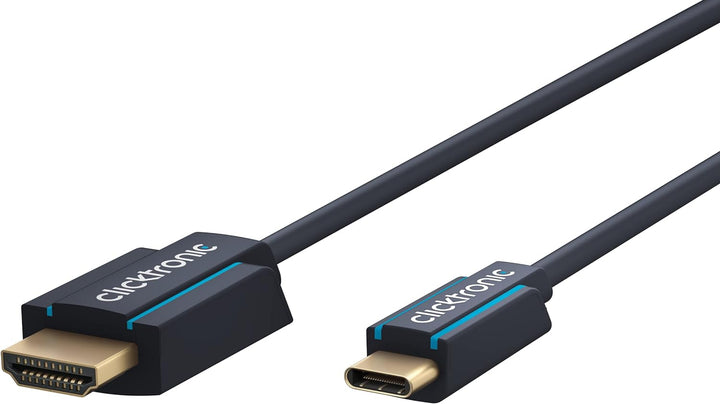 Clicktronic 1m USB C zu HDMI Adapter für TV – USB-C auf HDMI 2.0 Adapterkabel 4K 60Hz - Thunderbolt