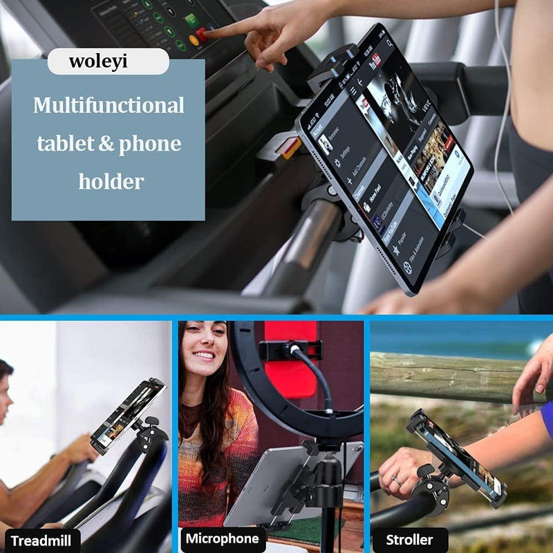 Spinning Bike Tablet Halterung, woleyi Ultra Stabile Laufband Tablet Halter, Indoor Lenker Heimtrain