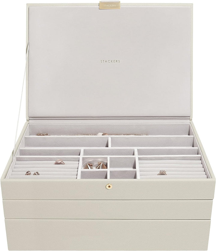 Stackers Schmuckkästchen, Haferflocken, 3 Stück Hellbeige, Hellbeige