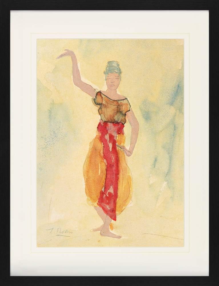 1art1 Auguste Rodin Poster Tänzerin Aus Kambodscha, 1906 Gerahmtes Bild Mit Edlem Passepartout | Wan
