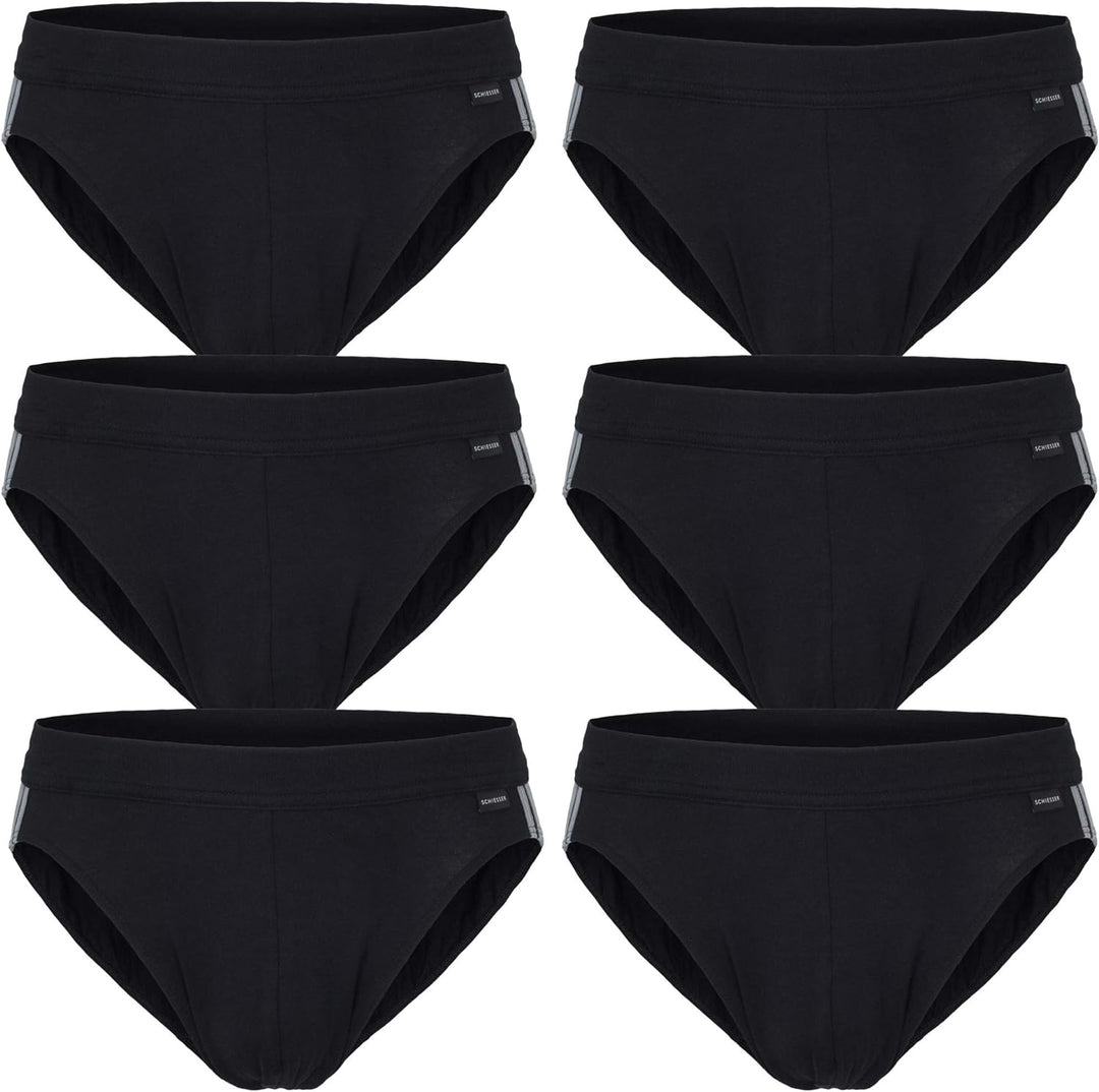 Schiesser Herren Slips, 6er Pack, Rio Slip (S / (4), schwarz)