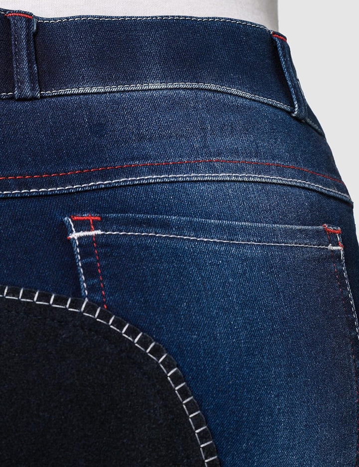 HKM Herren Reithose Summer Denim mit 3/4 Alos Besatz 36 Jeansblau/Dunkelblau, 36 Jeansblau/Dunkelbla