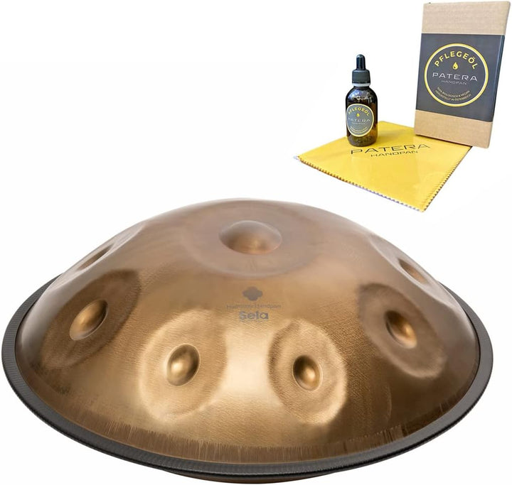 Sela SE201 Harmony Handpan D Kurd Stainless Steel + Patera Pflege-Öl