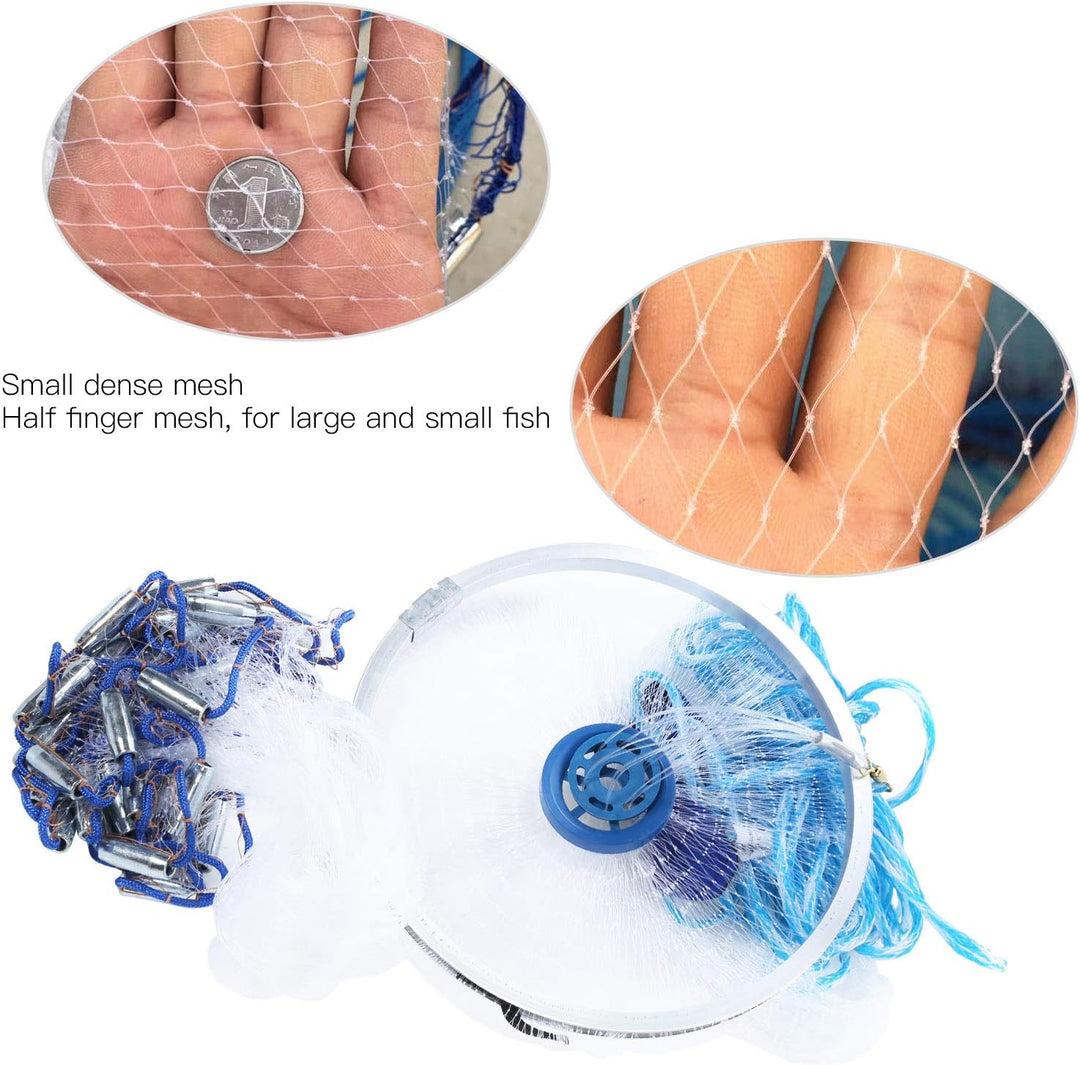 Wurfnetz Zum Fischen, Tragbares Fischernetz, Nylon Mesh Fischnetz zum Fangen von Angelnetz Angelzube