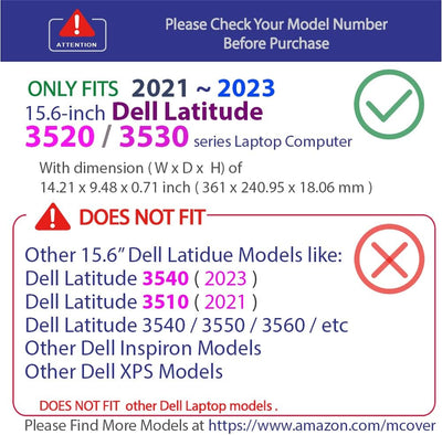 mCover Hartschalen-Schutzhülle, nur kompatibel mit 2021/2022 15,6 Zoll Dell Latitude 3520 Serie (nic