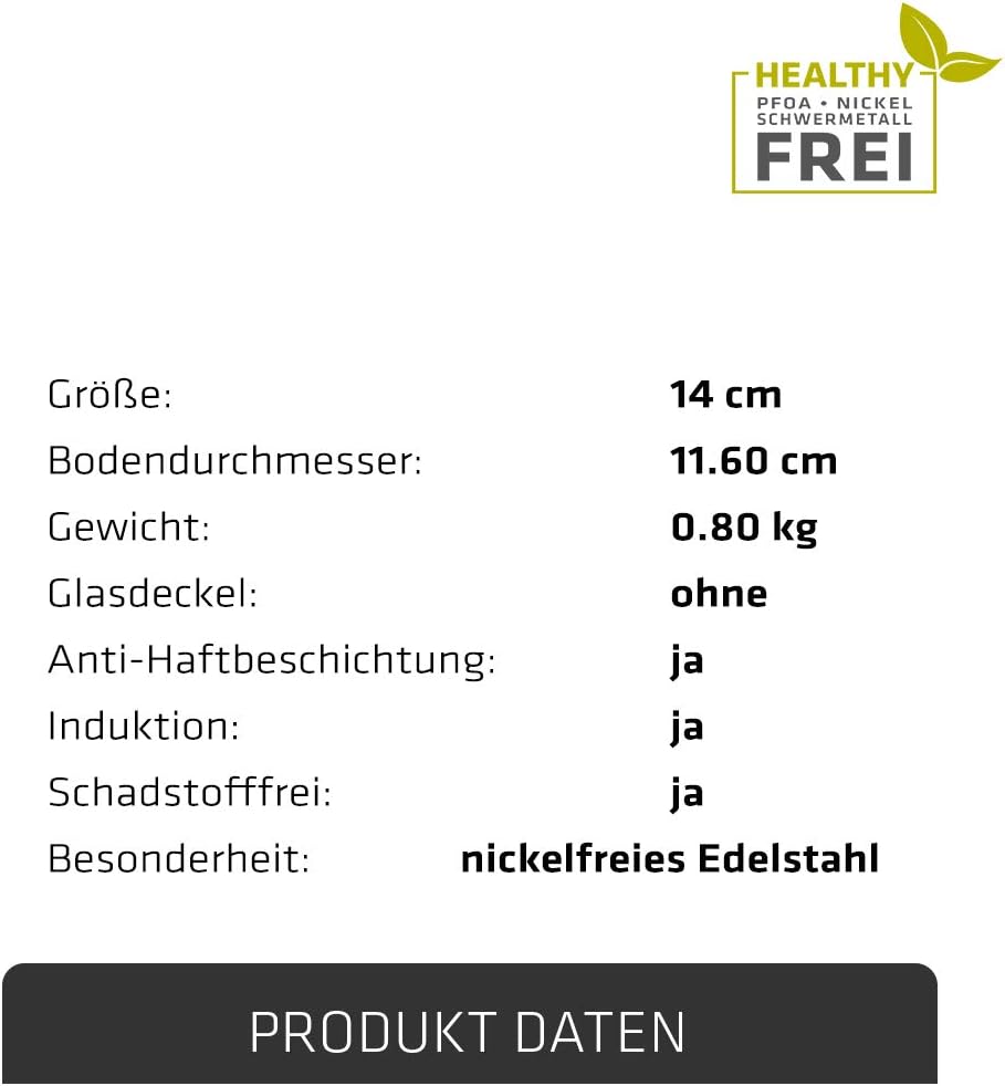 Berndes Milchtopf Injoy Special Edition 14 cm, Induktion, Kochtopf aus Edelstahl, allherdtauglich, M