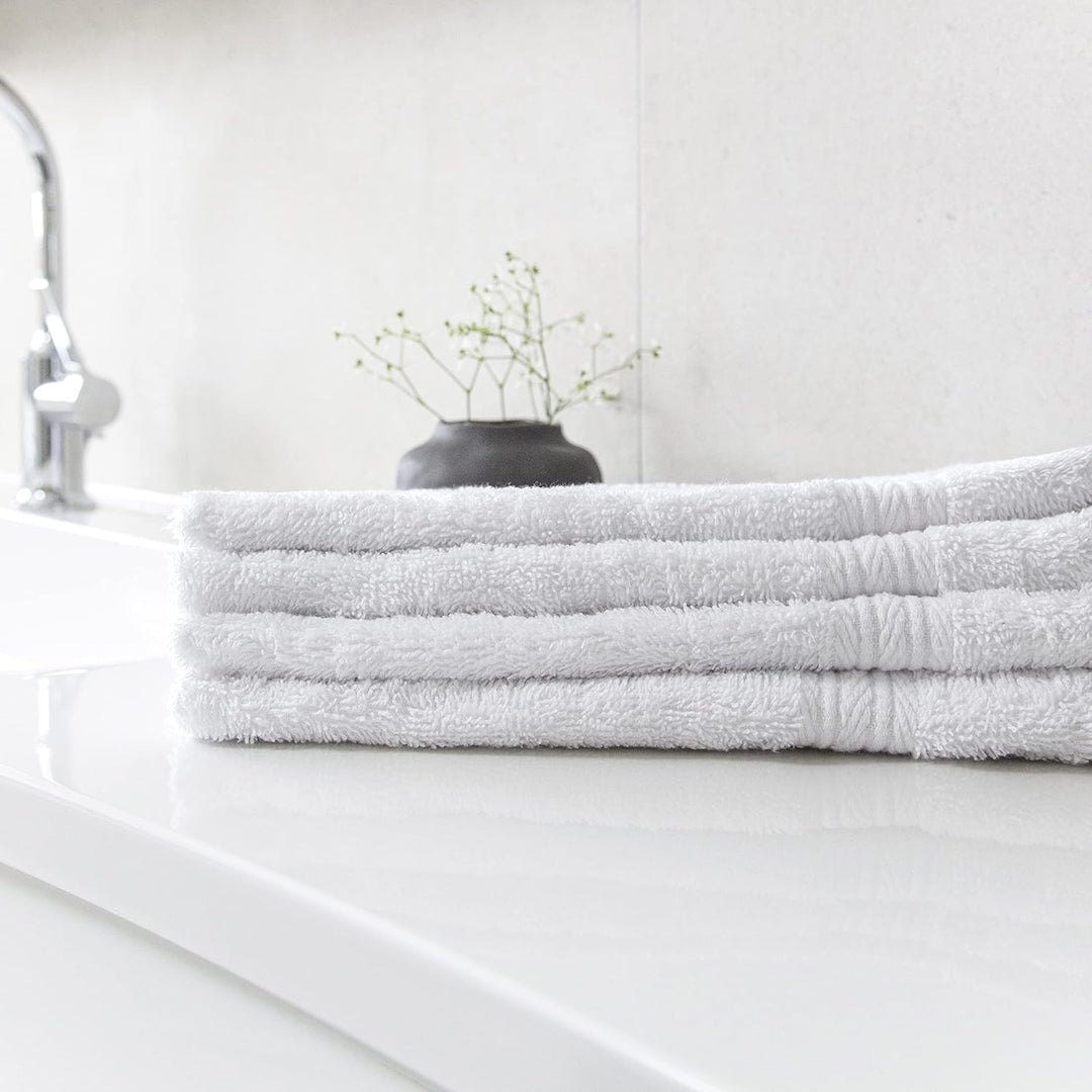 ALCLEAR Premium Frottier Handtuch Set, Frotteeserie in 6 Farben und 5 Grössen, Farbe: WEISS, 2X Dusc