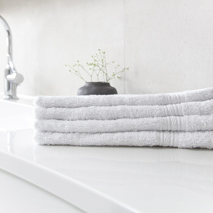 ALCLEAR Premium Frottier Handtuch Set, Frotteeserie in 6 Farben und 5 Grössen, Farbe: WEISS, 2X Dusc