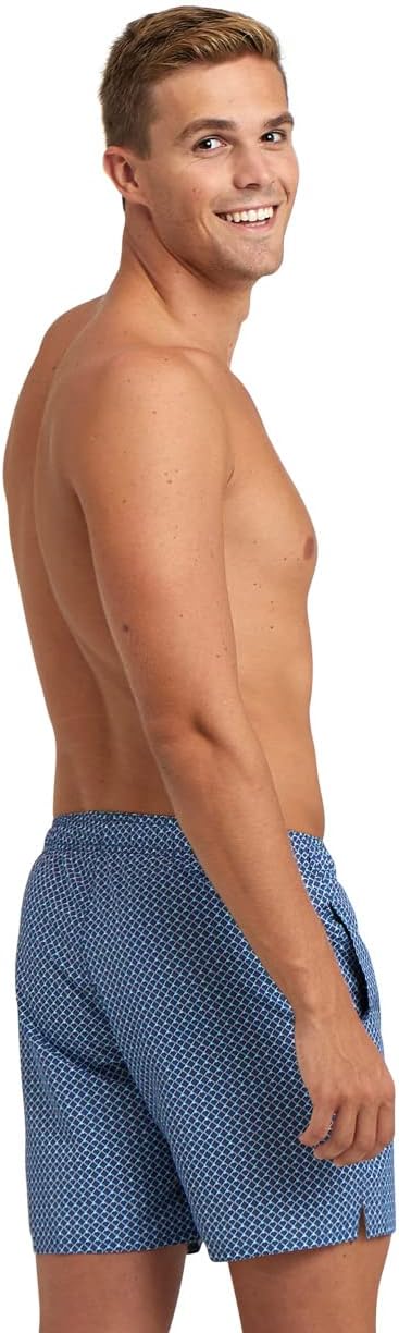 ARENA Herren Men's Beach Boxer Allover Swim Trunks XL Grey Blue Multi, XL Grey Blue Multi