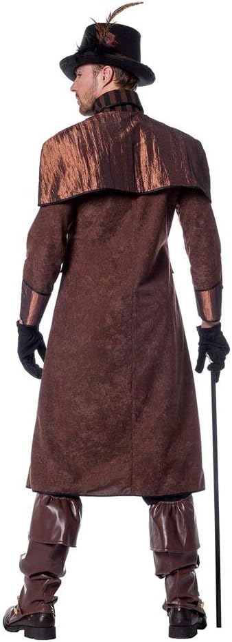 shoperama Steampunk Herren Mantel Braun/Schwarz Kostüm Jacke viktorianisch Industrial hochwertig 48,